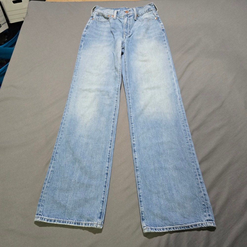 J.Crew 90s Wide-Leg Jean Women 24 Light Blue High Rise Lyocell Blend Denim